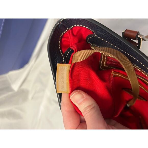 Dooney & Bourke Navy Brown Leather Shoulder Tote Bag GS - Picture 11 of 11